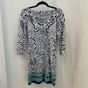 Lilly Pulitzer XS Hollee Dress navy Pineapple Party